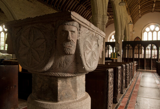 Font in Altarnun church