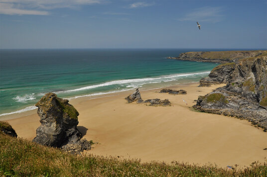 The beach at Bedruthan Steps