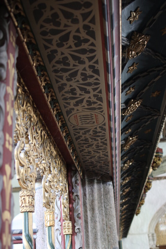 Ornate screen in Blisland church