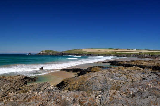 View across Booby's Bay to Trevose Head