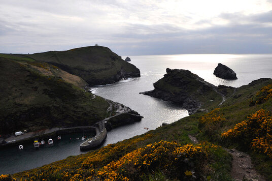 View of Boscastle harbour from Penally Hill