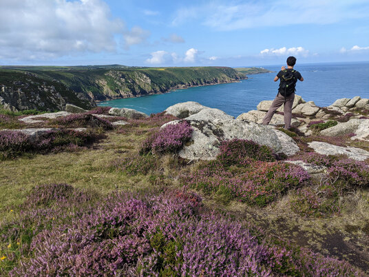 Walker at Bosigran Castle
