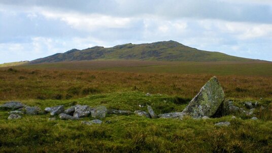 Cairn on top of Buttern Hill with Roughtor behind