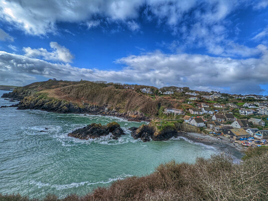 View from the coast path to Cadgwith
