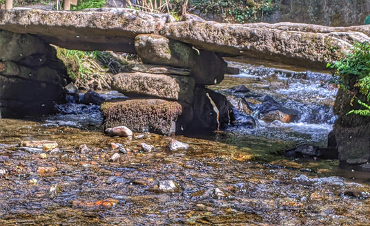 Clapper bridge in Cardinham Woods