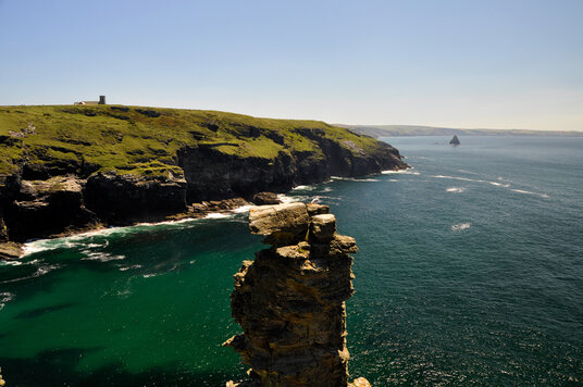 View across Port Isaac Bay from the castle