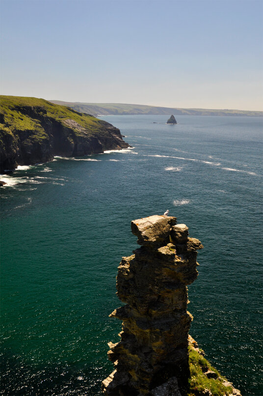 Rock pinnacle at Tintagel Castle