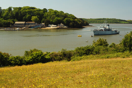 Naval exercise on the Lynher
