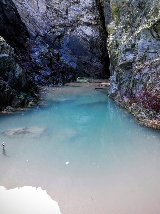 Pool on Crantock beach