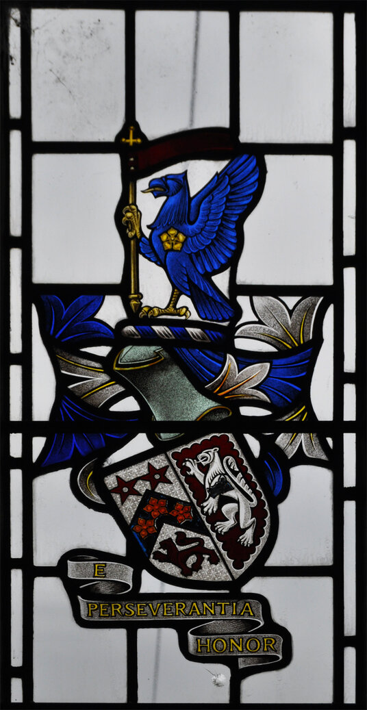 Stained glass at Cury church