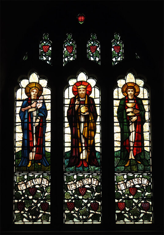Stained glass at Cury church