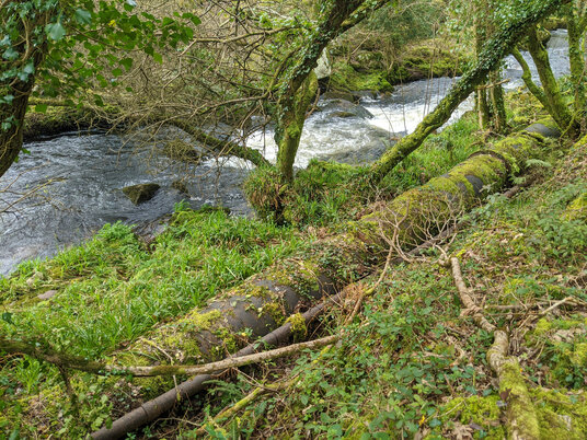 China clay pipeline along the De Lank river