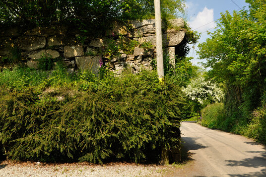 Remains of the railway overpass
