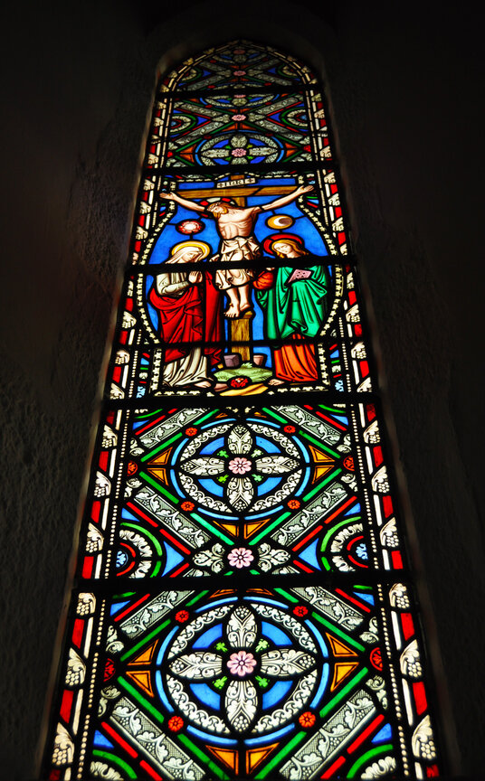 Stained glass in Devoran church