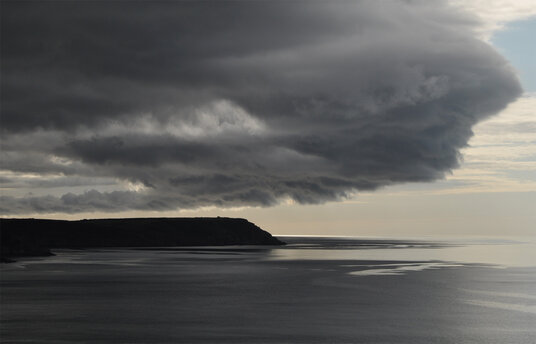 Storm cloud over Dodman Point
