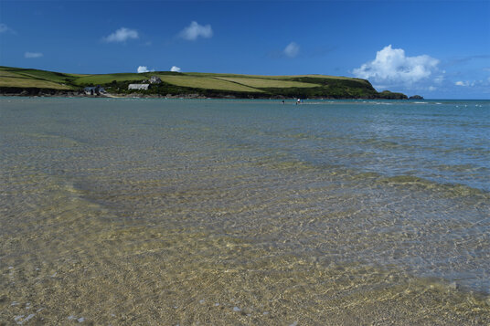 View across the Doom Bar to Hawkers Cove