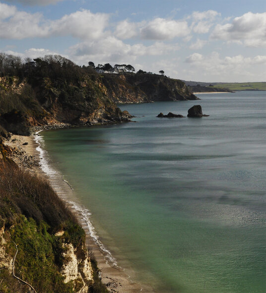 View along the coast at Duporth