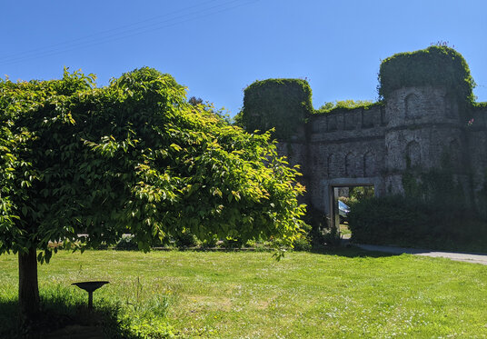 Castellated wall at Empacombe