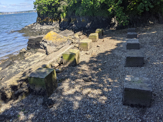 Remains of the fuel depot blocks at Empacombe
