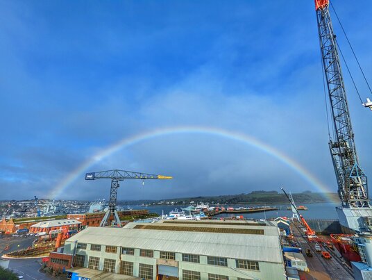 Rainbow over Falmouth Docks