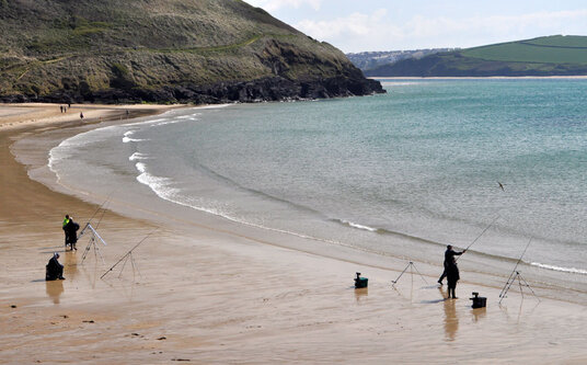 Bass fishing at Daymer Bay
