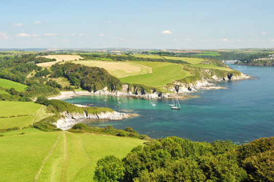 View from the tower of Fowey coast