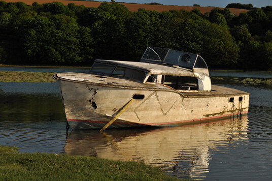 Forgotten boat on The Gannel