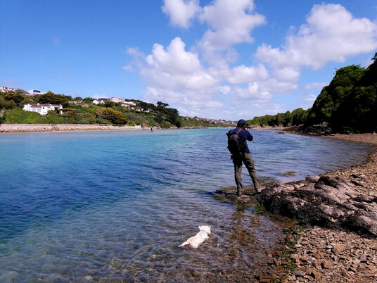 Taking photos at high tide