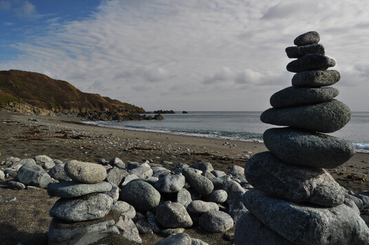 Cairns on Godrevy Beach