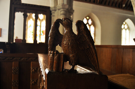Another carved bird in the church