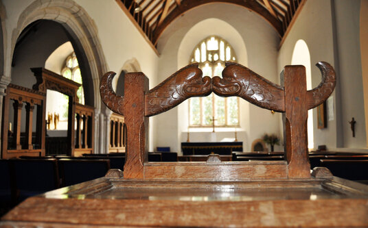 Carvings on the font lid