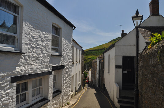 Narrow mediaeval streets in Gorran Haven