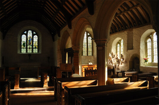 Inside Gunwalloe Church