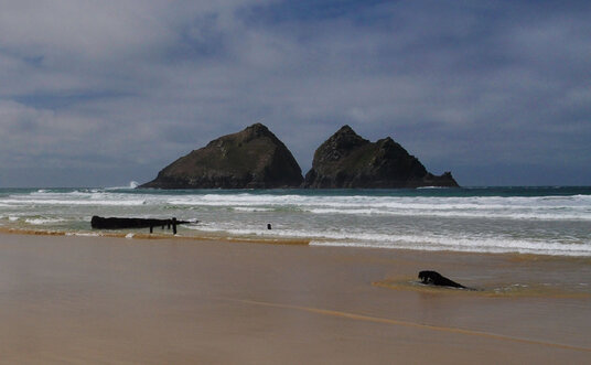 Shipwreck on Holywell beach