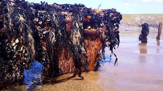 Shipwreck at Holywell Bay