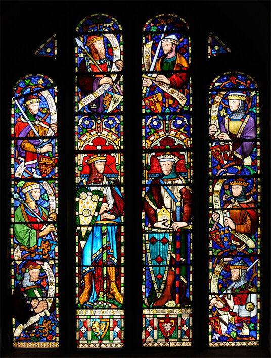 Heraldic stained glass