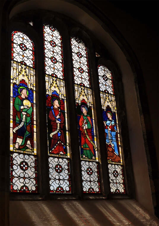 Stained glass in Kilkhampton Church