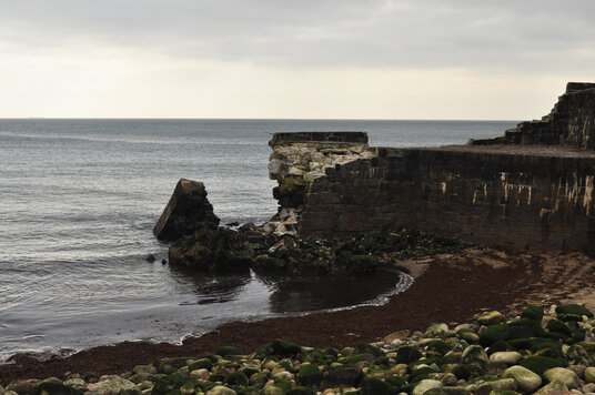 Ruins of the quay at Lamorna Cove