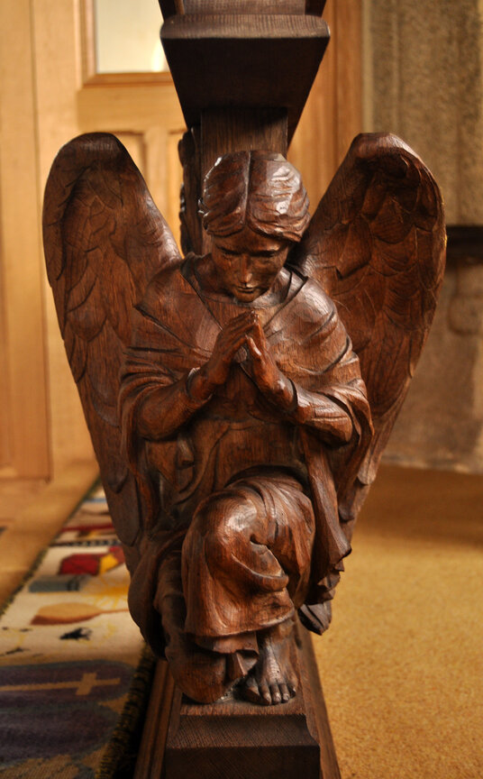 Carving in Lansallos church