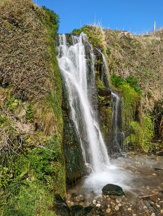 Waterfall at Lansallos Cove