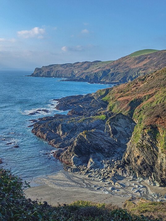 View over Lansallos in winter