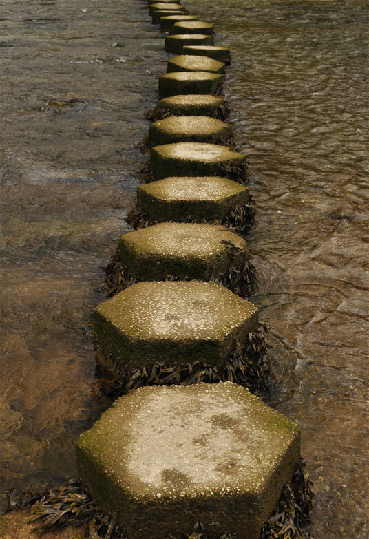 Stepping stones across the river