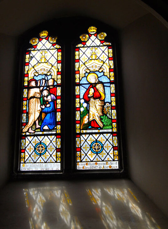 Stained glass in Little Petherick church