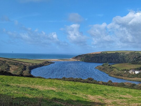 View over Loe Pool