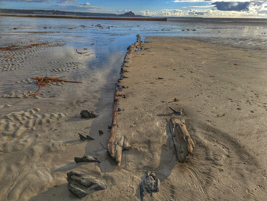 Shipwreck on Longrock beach