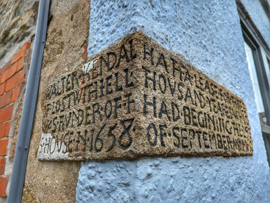 Inscribed stone in Lostwithiel