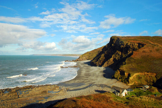 View from the lane to Millook Haven
