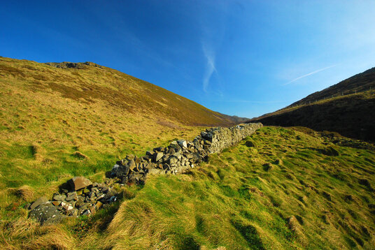 Wall in the valley below Morwenstow church