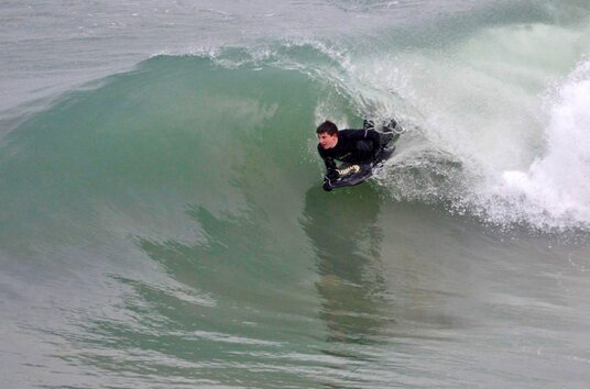 Body boarder at Mother Ivey's Bay