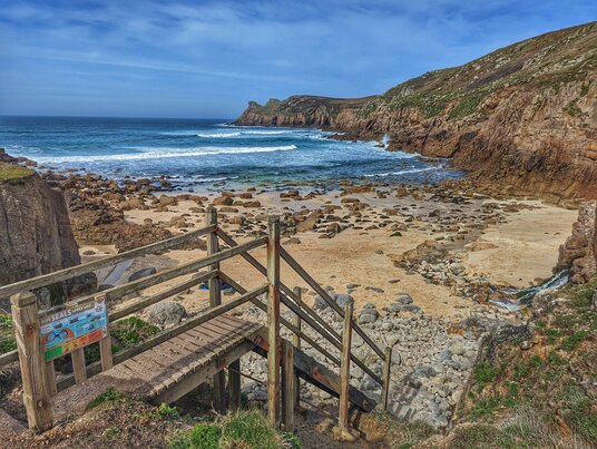 Steps down to Nanjizal beach